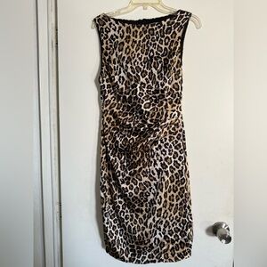 Cache Leopard Print Midi Dress